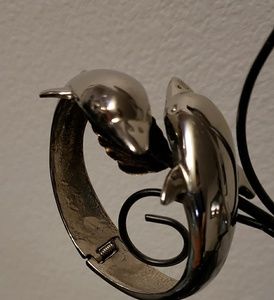 Dolphins stainless steel wrap around bracelet